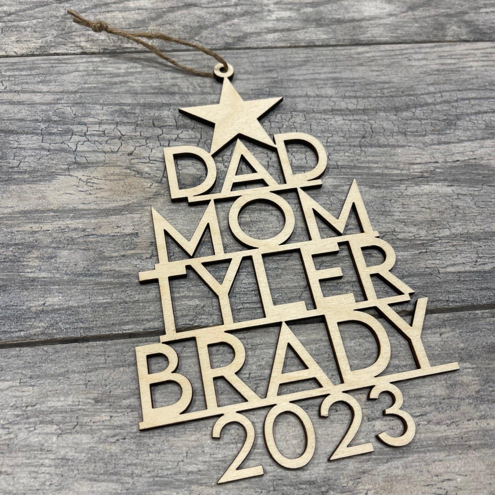 Personalized Family Christmas Ornament - Giggle and Jump