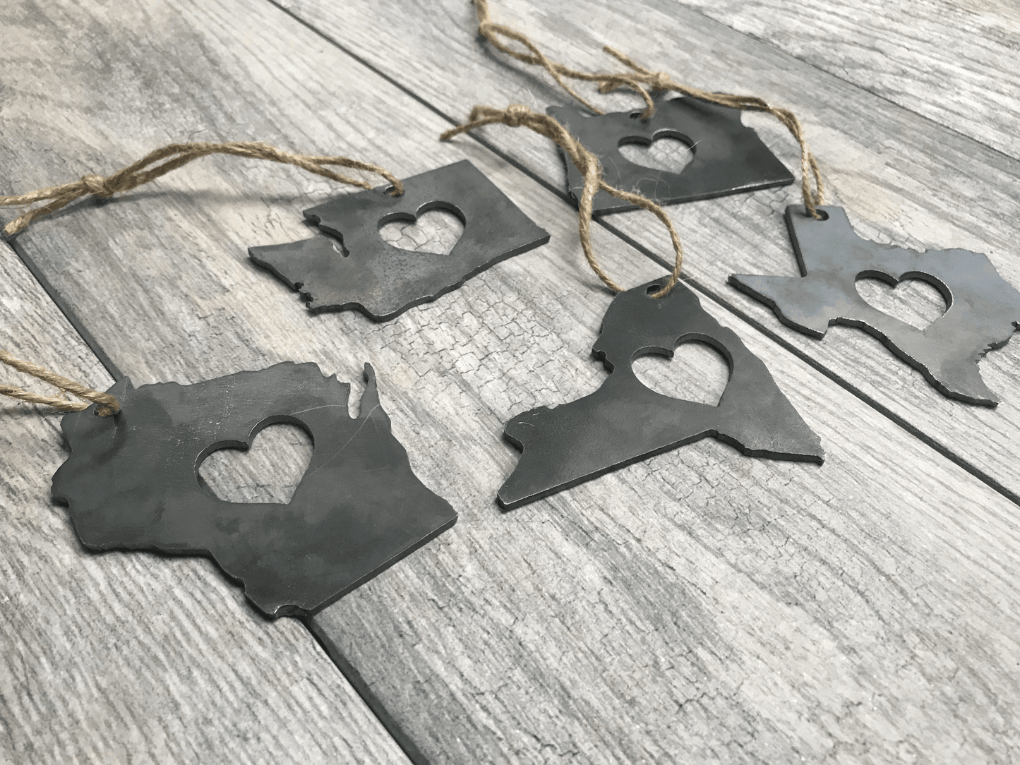Metal State Shaped Ornaments